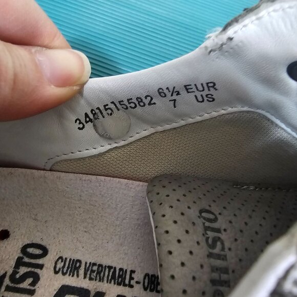 Mephisto Mens Hero Gray Suede Lace-Up Shoes Sz 7 US Perforated Walking Cushioned - Picture 8 of 9